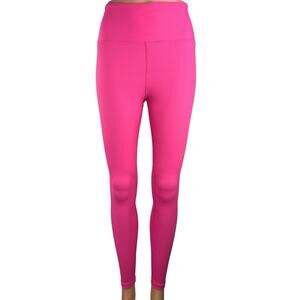 Year of Ours Bandier Women's Pink High Rise Ribbed Athletic Leggings Pants M
